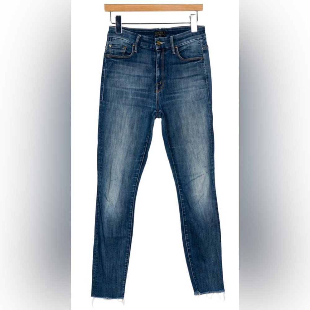 Mother - Classic Blue Denim Jeans - High Waisted Rascal Ankle Fray Size 26